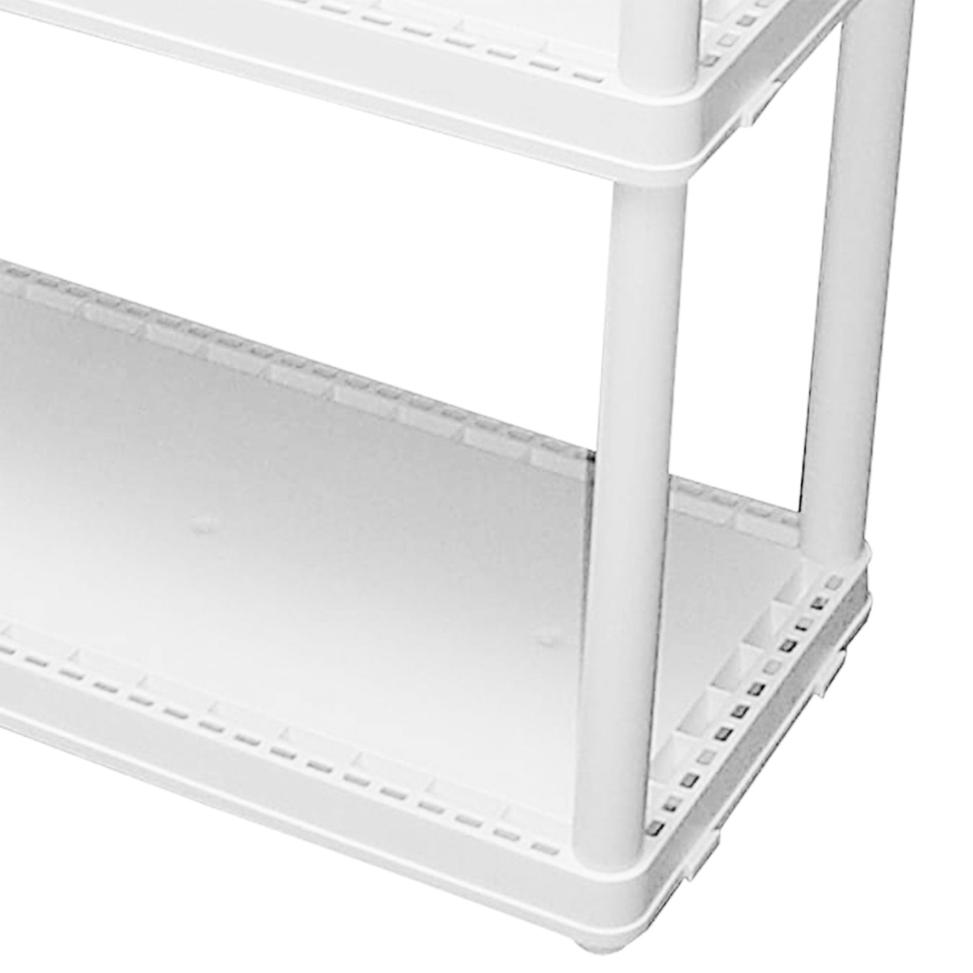 3 Shelf Fixed Height Solid Light Duty Resin Storage Unit, White (Open Box) - VMInnovations