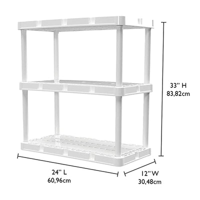 Gracious Living Knect A Shelf 3 Shelf Interlocking Storage Unit (Open Box)