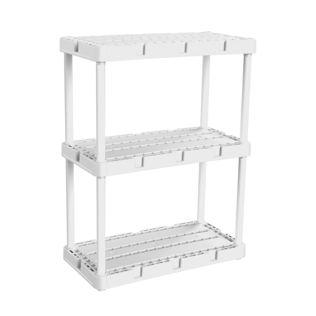 Gracious Living Knect A Shelf 3 Shelf Interlocking Organizers, White (2 Pack)