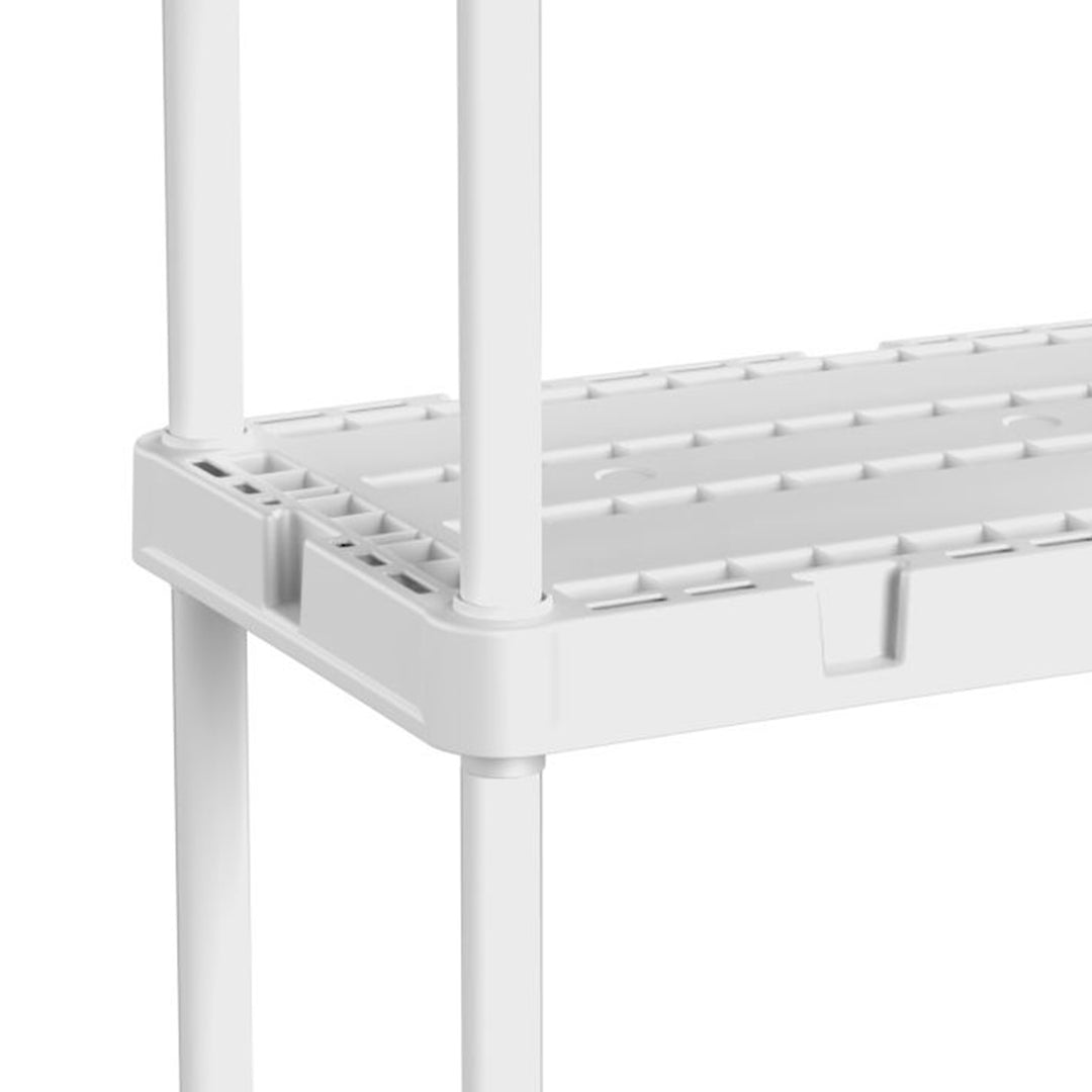 Gracious Living 3 Shelf Knect-A-Shelf Fixed Height Light Duty Storage Unit,White