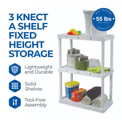 Gracious Living Knect A Shelf 3 Shelf Interlocking Storage Unit (Open Box)