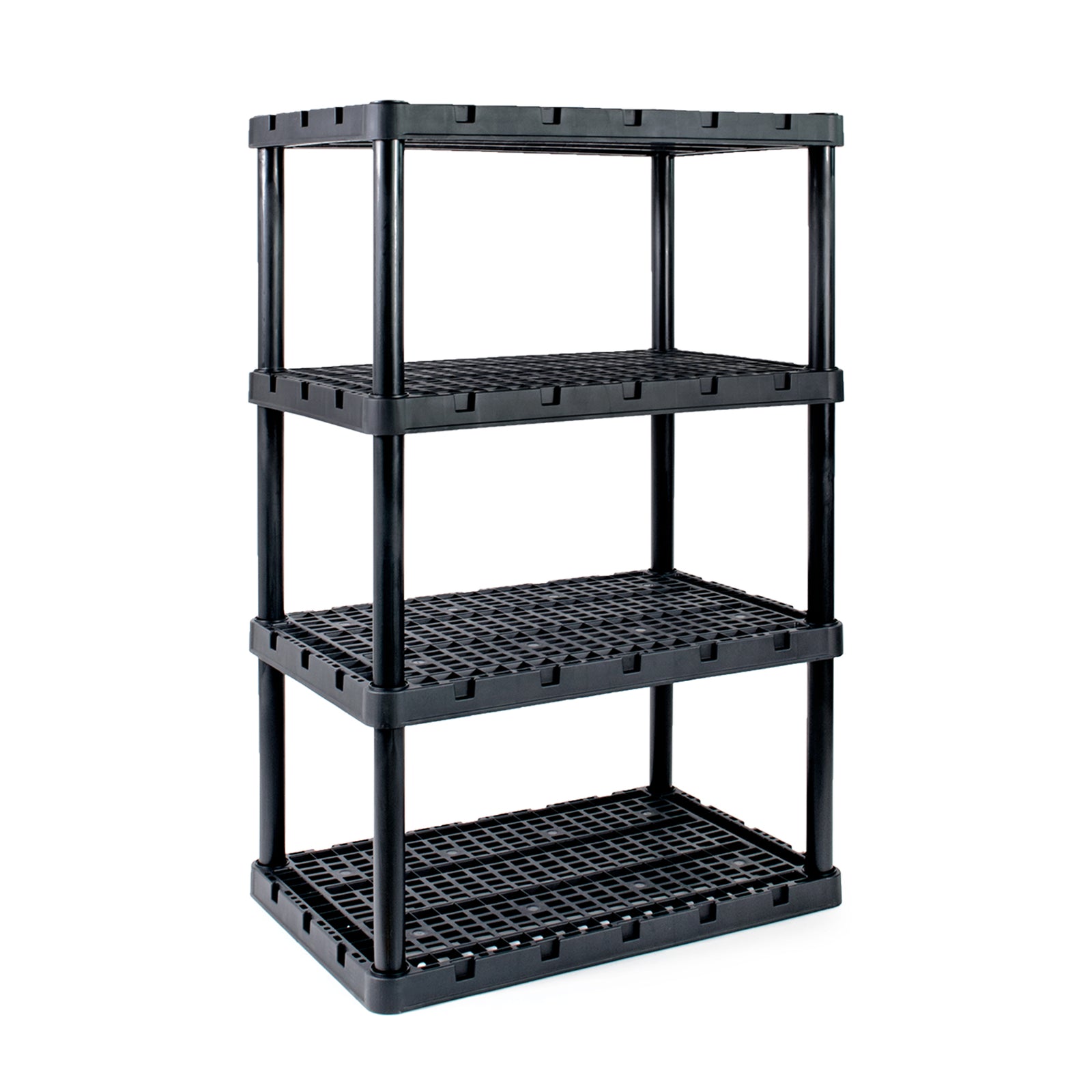 4 Shelf Knect-A-Shelf Ventilated Light Duty Storage Unit, Black (Open Box) - VMInnovations