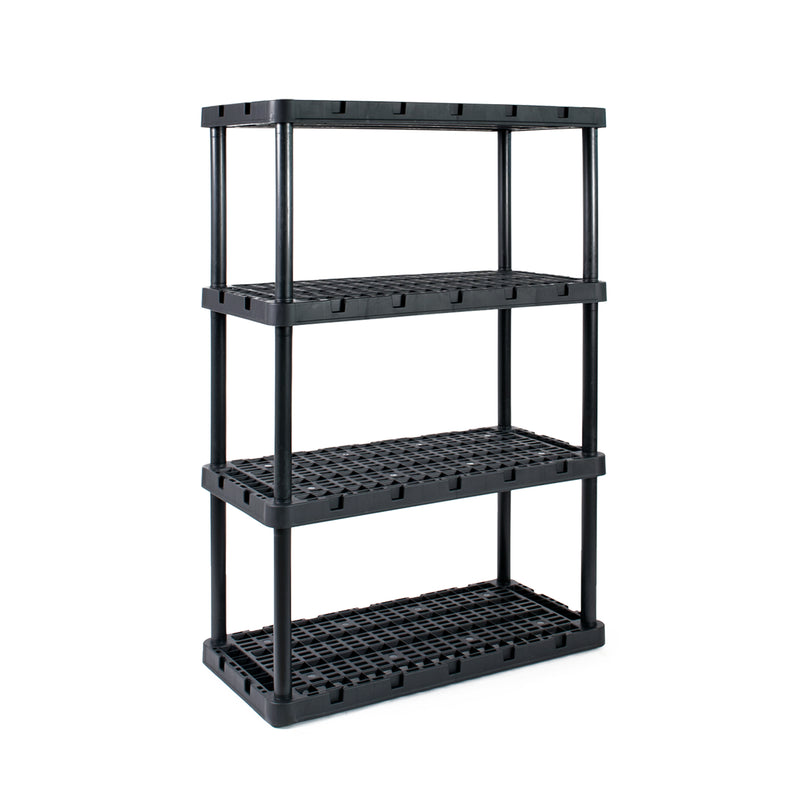 Gracious Living 4 Shelf Knect-A-Shelf Heavy Duty Storage, Black (For Parts)