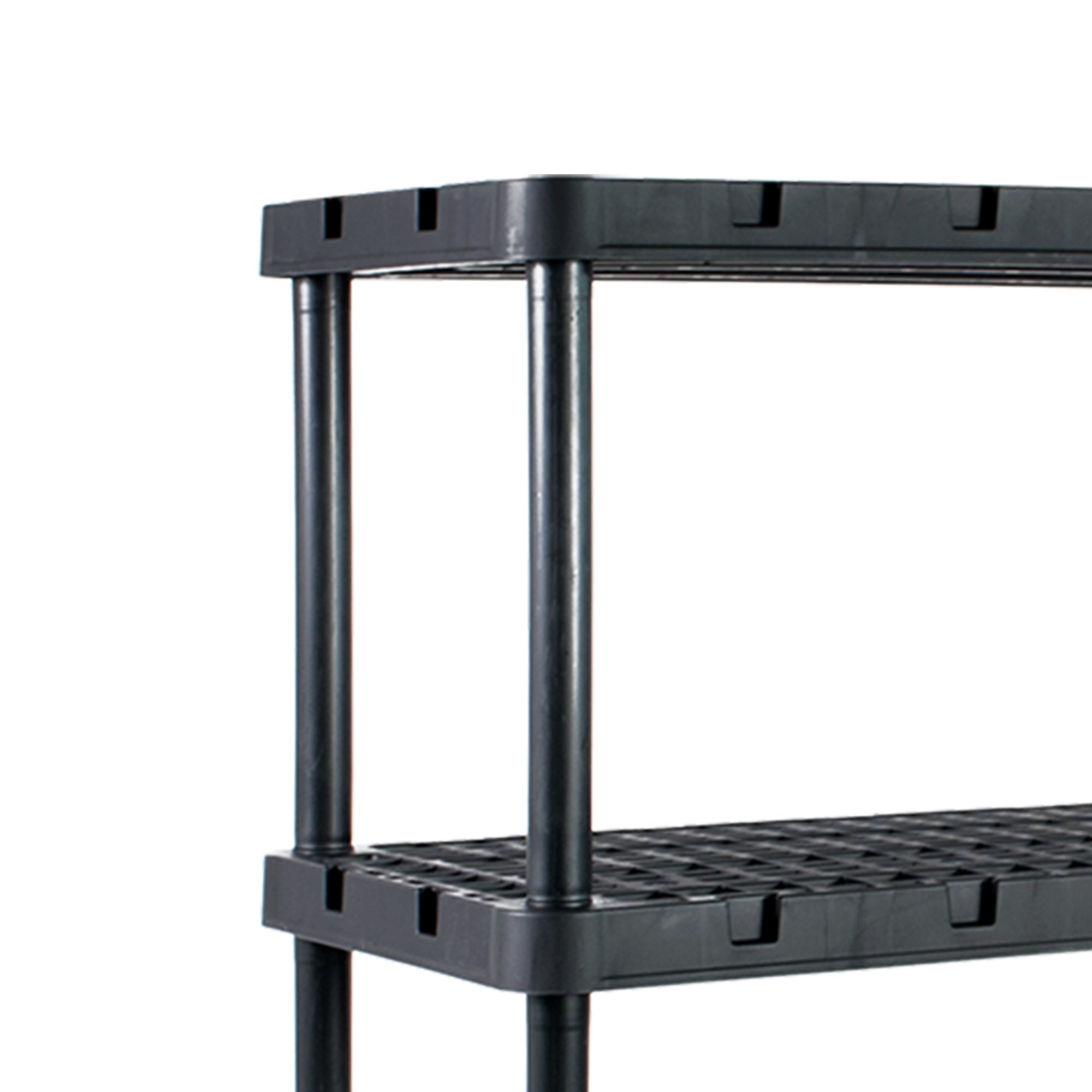 Gracious Living 4 Shelf Knect-A-Shelf Heavy Duty Storage, Black (For Parts) - VMInnovations