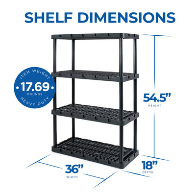 Gracious Living 4 Shelf Knect-A-Shelf Heavy Duty Storage, Black (For Parts)