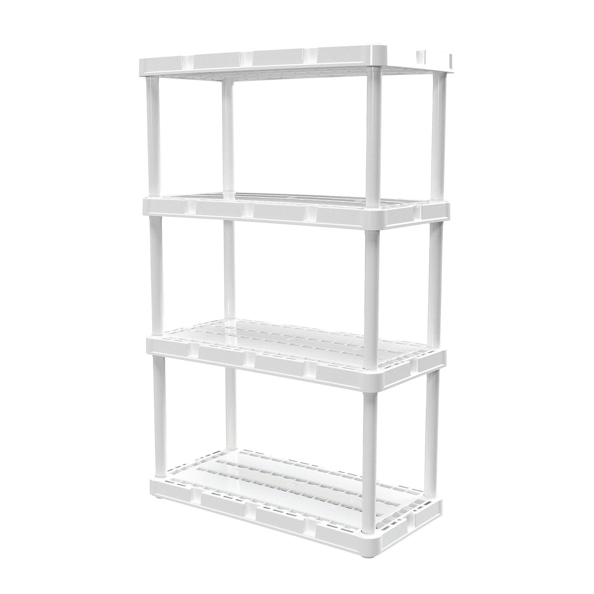 Gracious Living Resin 4 Shelf Storage Unit System for Garage, White (Open Box) - VMInnovations