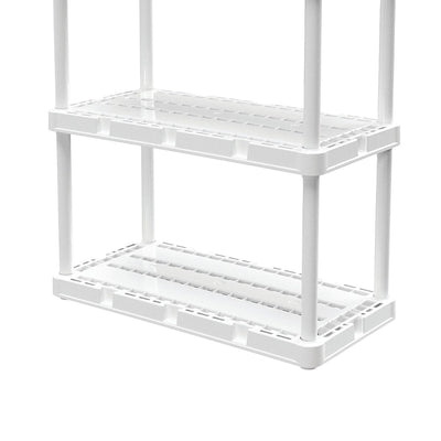 Gracious Living Resin 4 Shelf Storage Unit System for Garage, White (Open Box)