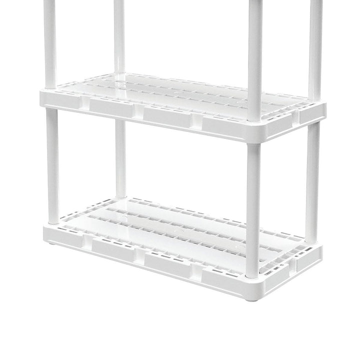 Gracious Living Resin 4 Shelf Storage Unit System for Garage, White (Open Box) - VMInnovations