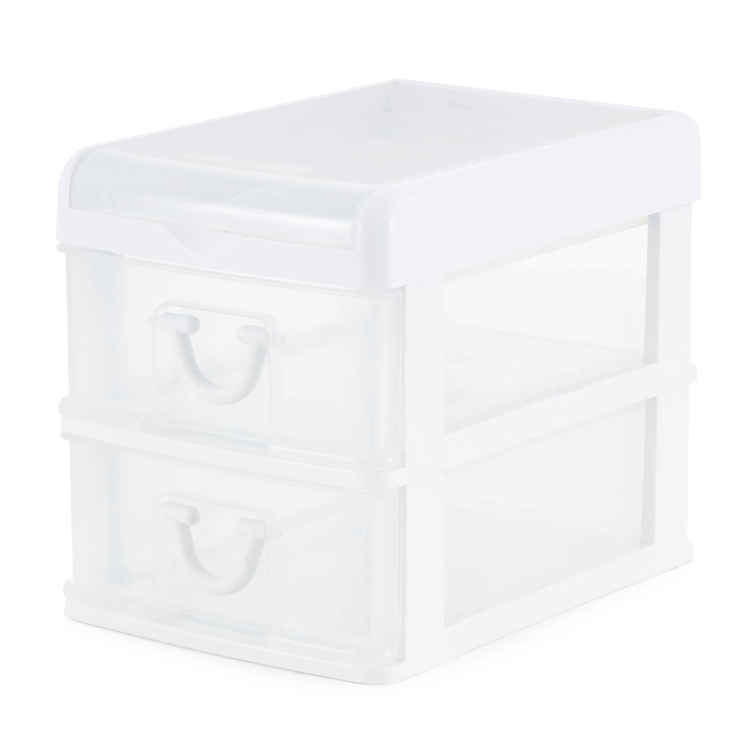 Gracious Living 2 Drawer Desktop Countertop Organizer with Flip Top Lid (4 Pack)