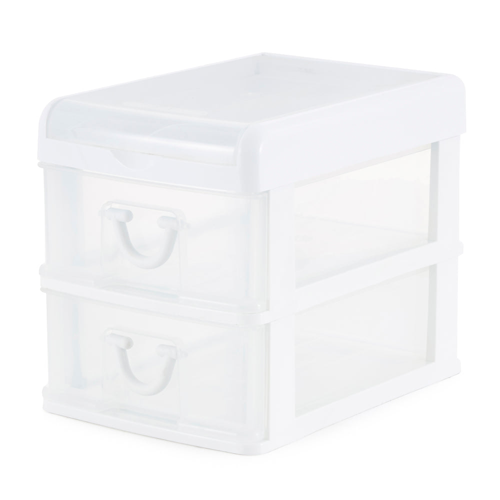 Gracious Living 2 Drawer Desktop Countertop Organizer with Flip Top Lid (2 Pack) - VMInnovations