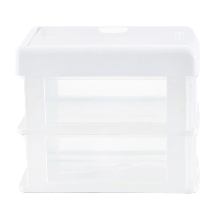 Gracious Living 2-Drawer Desktop and Countertop Organizer Drawer Set, White/Clear 