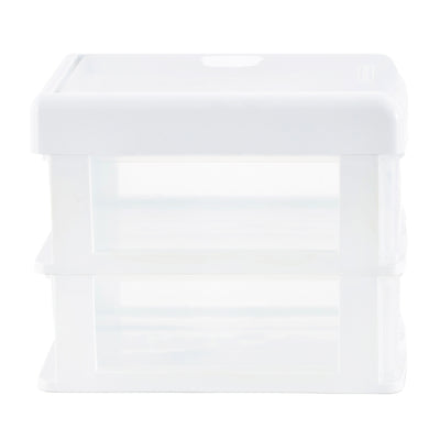 Gracious Living 2-Drawer Desktop and Countertop Organizer Drawer Set, White/Clear 