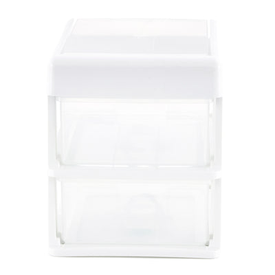 Gracious Living 2-Drawer Desktop and Countertop Organizer Drawer Set, White/Clear 