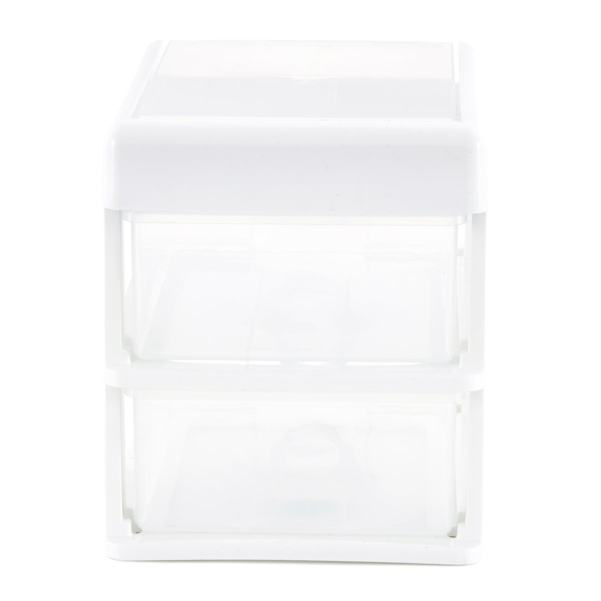 Gracious Living 2-Drawer Desktop and Countertop Organizer Drawer Set, White/Clear 