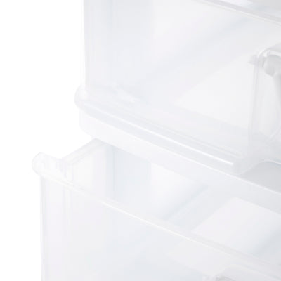 Gracious Living 2-Drawer Desktop and Countertop Organizer Drawer Set, White/Clear 