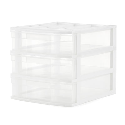 Gracious Living 3 Drawer Desktop Countertop Storage with Organizer Lid (2 Pack) - VMInnovations