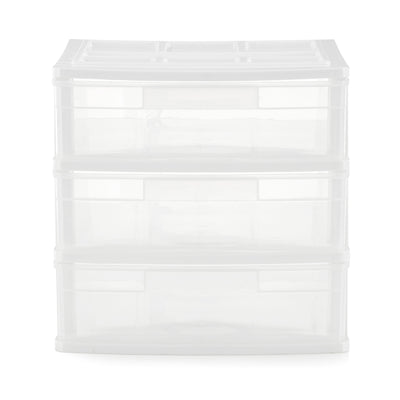 Gracious Living 3 Drawer Desktop Countertop Storage with Organizer Lid (3 Pack)
