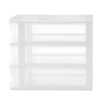 Gracious Living 3 Drawer Desktop Countertop Storage with Organizer Lid (3 Pack)