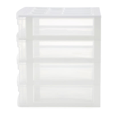 Gracious Living 4 Drawer Desktop Countertop Storage with Organizer Lid (3 Pack)