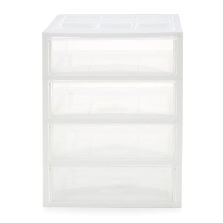 Gracious Living 4 Drawer Desktop Countertop Storage with Organizer Lid (4 Pack)