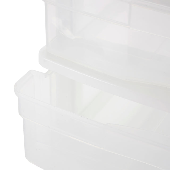 Gracious Living 4 Drawer Desktop Countertop Storage with Organizer Lid, White