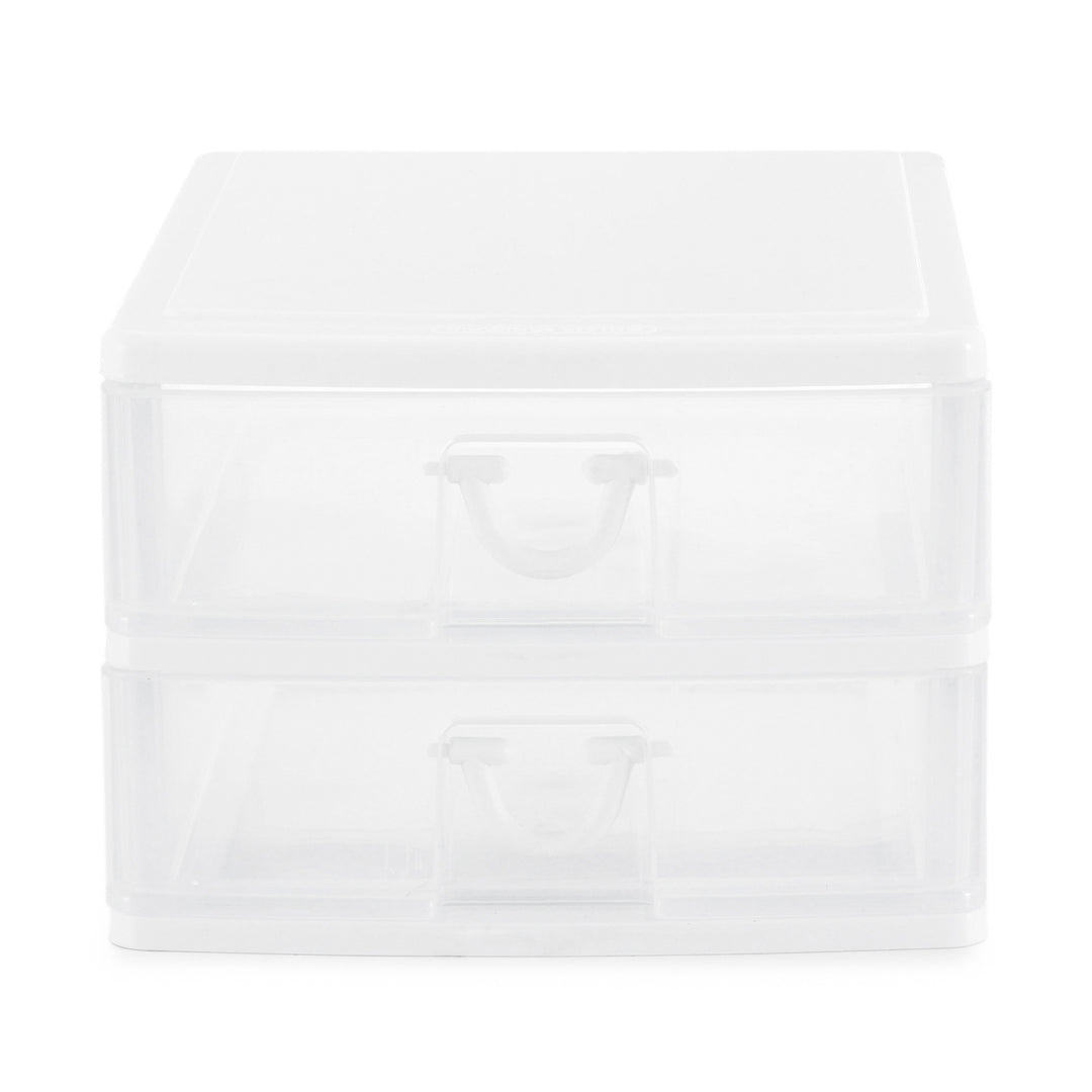 Gracious Living Deluxe 2 Drawer Storage Desktop and Countertop Organizer, White