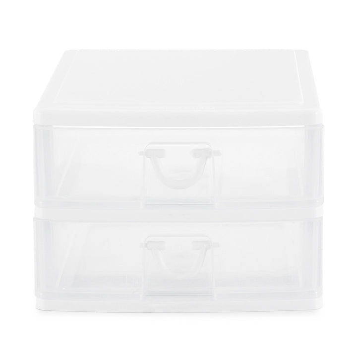 Gracious Living Deluxe 2 Drawer Storage Desktop and Countertop Organizer, White