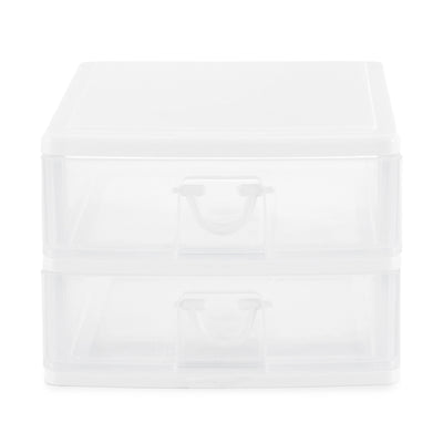 Gracious Living Deluxe 2 Drawer Storage Desktop and Countertop Organizer, White - VMInnovations