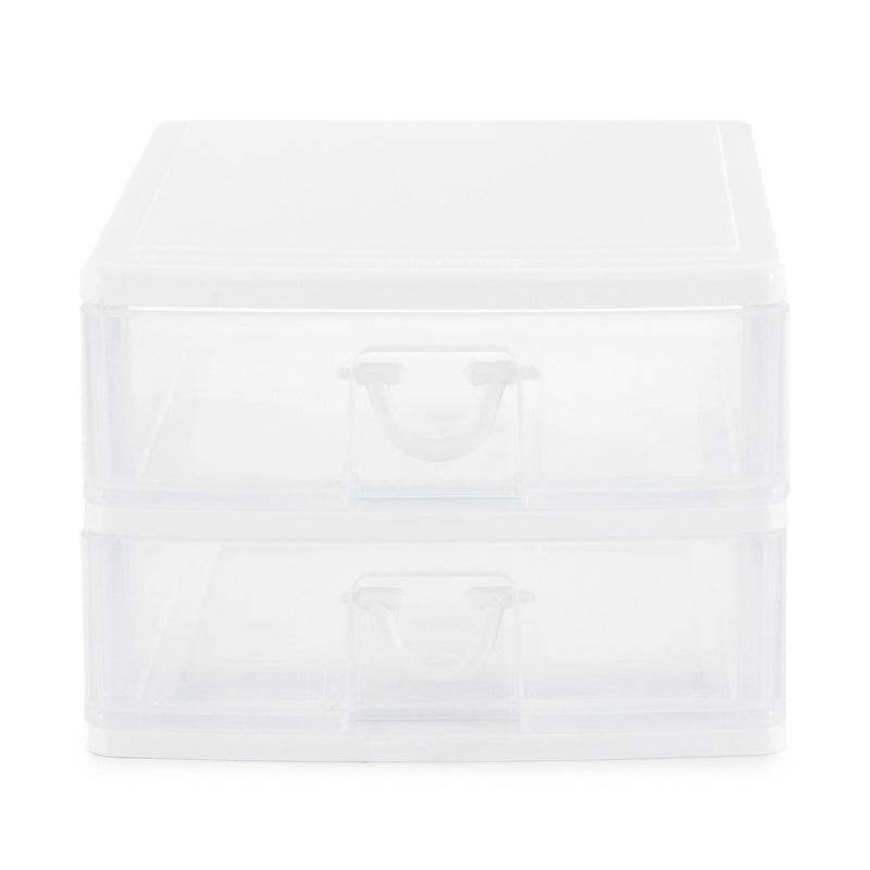 Gracious Living Deluxe 2 Drawer Storage Desktop and Countertop Organizer, White