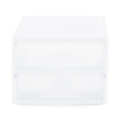 Gracious Living Deluxe 2 Drawer Storage Desktop and Countertop Organizer, White - VMInnovations