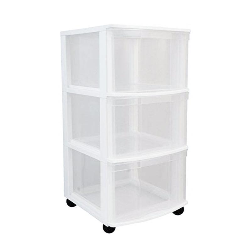 Gracious Living Classic 3 Drawer Organizer Plastic Storage Cart, White (Used)