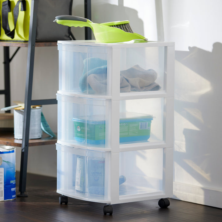 Gracious Living Classic 3 Drawer Organizer Plastic Storage Cart w/Wheels(2 Pack) - VMInnovations