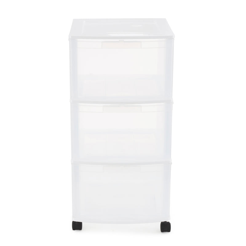 Gracious Living Classic 3 Drawer Organizer Plastic Storage Cart w/Wheels(2 Pack)