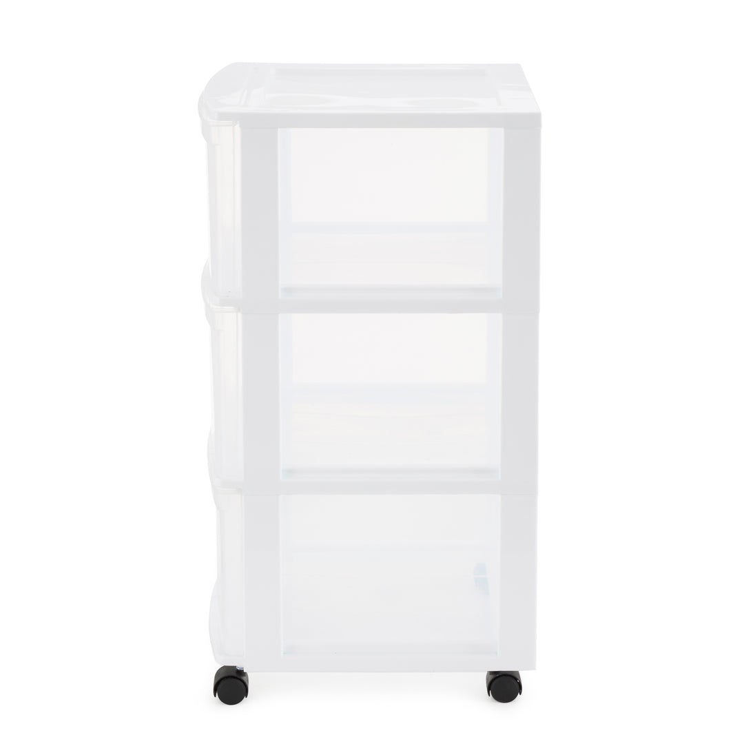 Gracious Living Classic 3 Drawer Organizer Plastic Storage Cart w/Wheels(4 Pack)