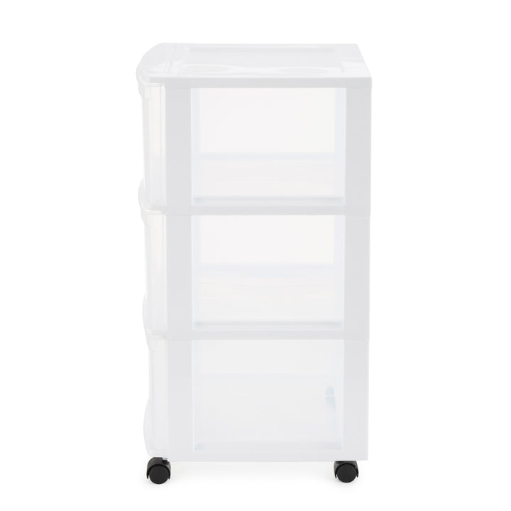 Gracious Living Classic 3 Drawer Organizer Plastic Storage Cart w/Wheels(4 Pack)