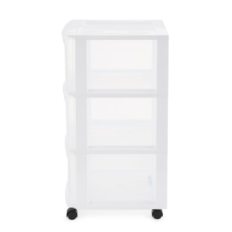 Gracious Living Classic 3 Drawer Organizer Plastic Storage Cart w/Wheels(3 Pack)