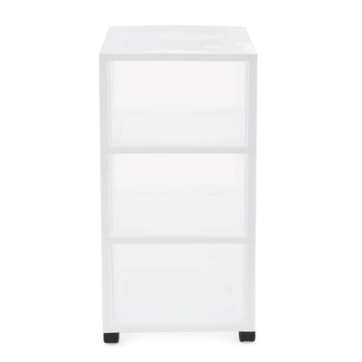 Gracious Living Classic 3 Drawer Organizer Plastic Storage Cart w/Wheels(2 Pack)