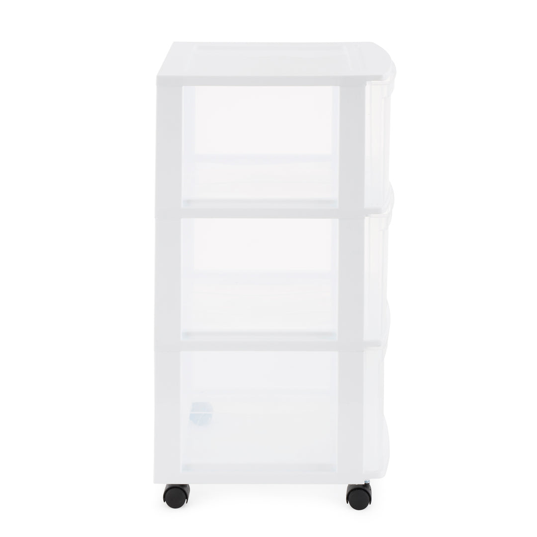 Gracious Living Classic 3 Drawer Organizer Plastic Storage Cart w/Wheels(2 Pack)