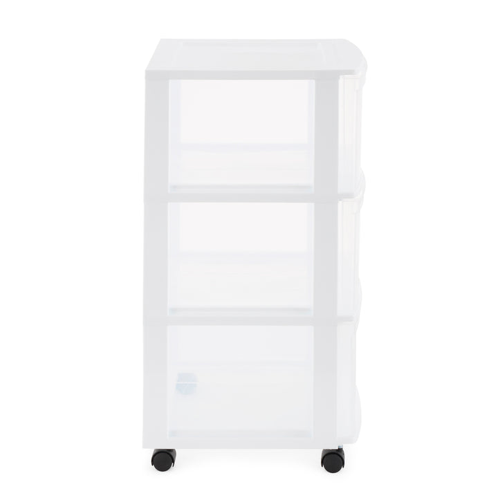 Gracious Living Classic 3 Drawer Organizer Plastic Storage Cart w/Wheels(3 Pack)