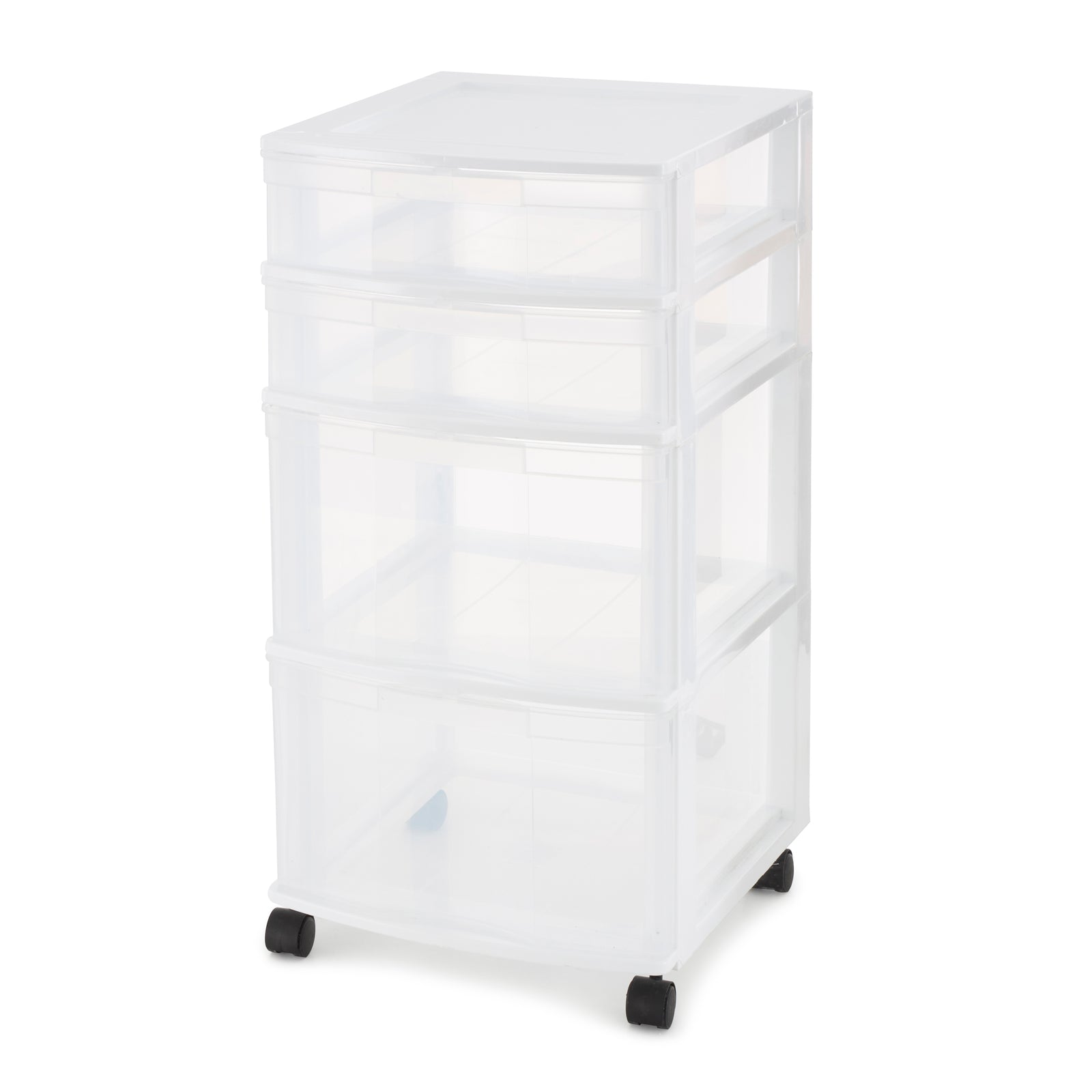 Gracious Living Resin Clear 4 Drawer Storage Chest System w/ Casters (Open Box) - VMInnovations