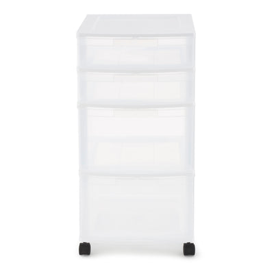 Gracious Living Resin Clear 4 Drawer Storage Chest System w/ Casters (Open Box)