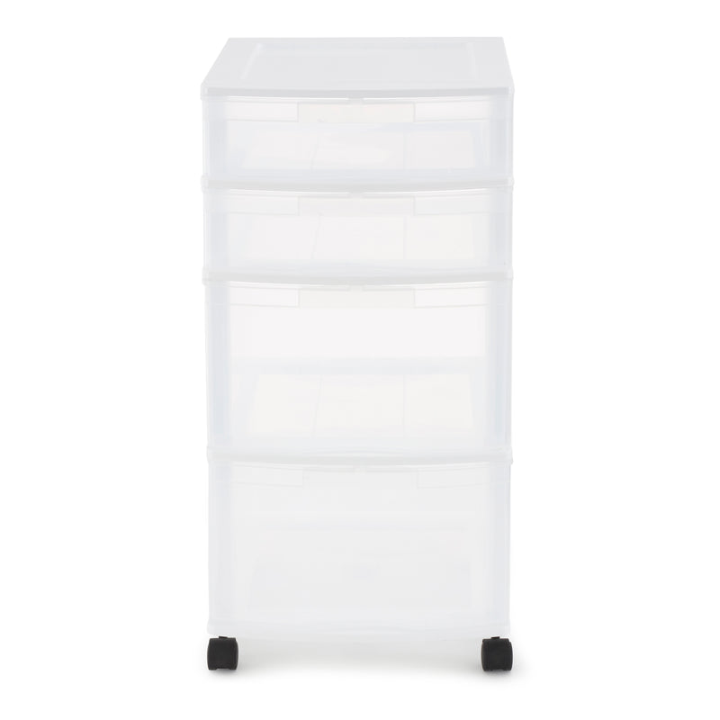 Gracious Living Resin Clear 4 Drawer Storage Chest System w/ Casters (Open Box)