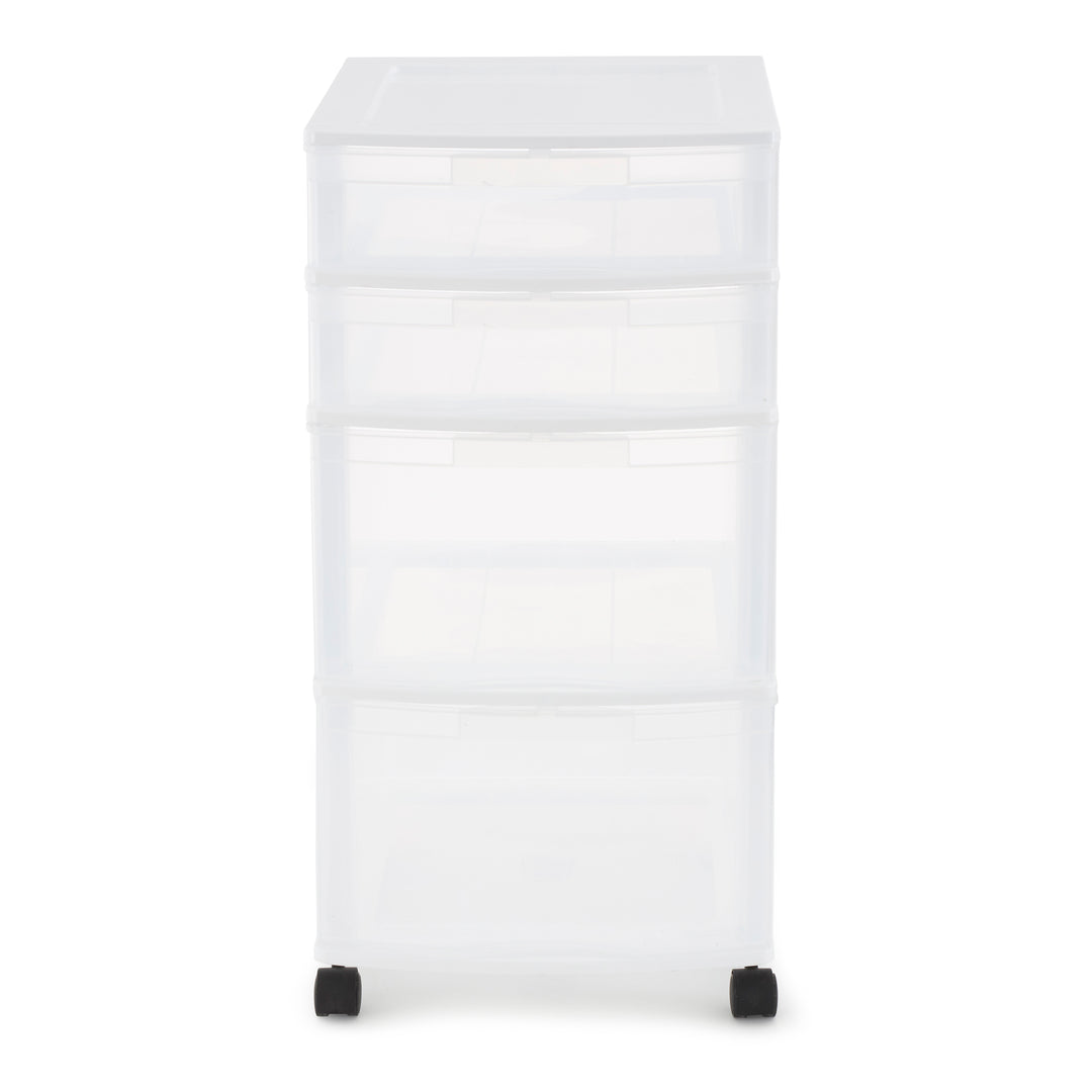 Gracious Living Resin Clear 4 Drawer Storage Chest System w/ Casters (Open Box) - VMInnovations