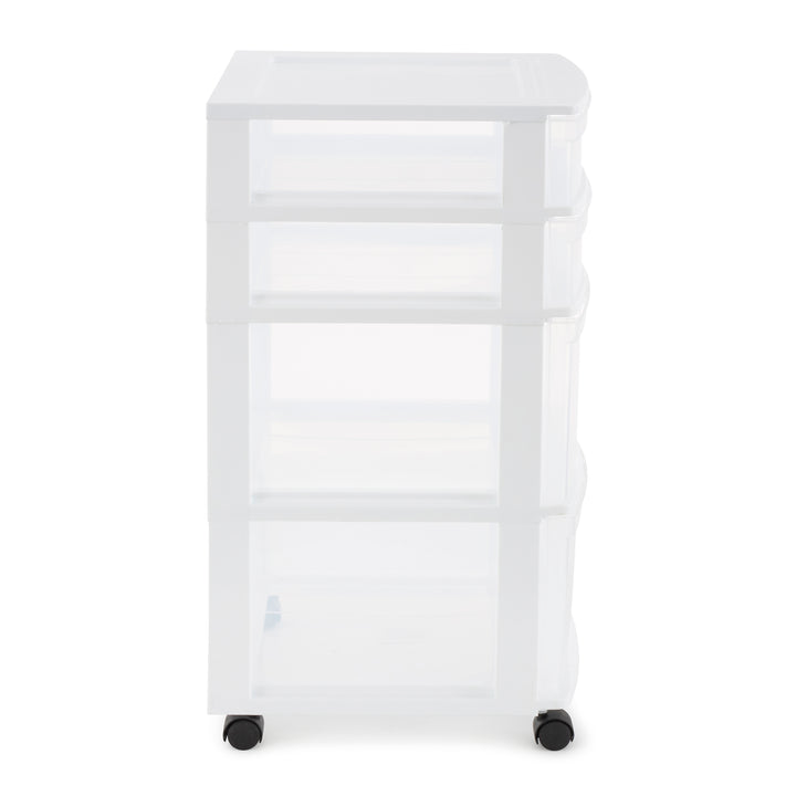 Gracious Living Resin Clear 4 Drawer Storage Chest System w/ Casters (Open Box) - VMInnovations