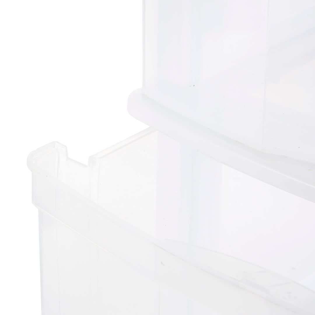 Gracious Living Resin Clear 4 Drawer Storage Chest System with Casters, White - VMInnovations