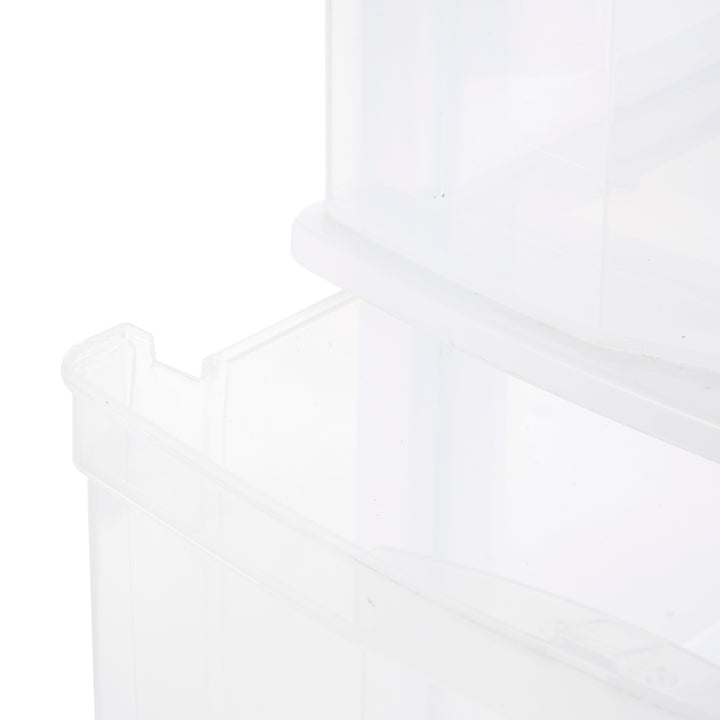 Gracious Living Resin Clear 4 Drawer Storage Chest System with Casters, White - VMInnovations