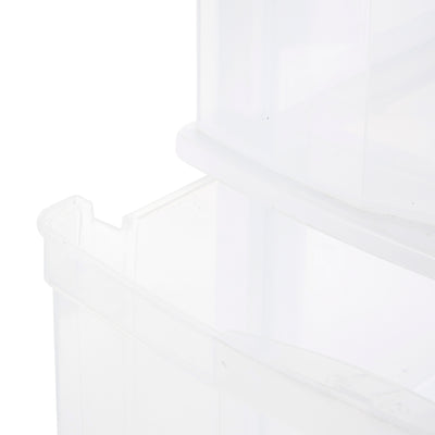 Gracious Living Resin Clear 4 Drawer Storage Chest System with Casters, White