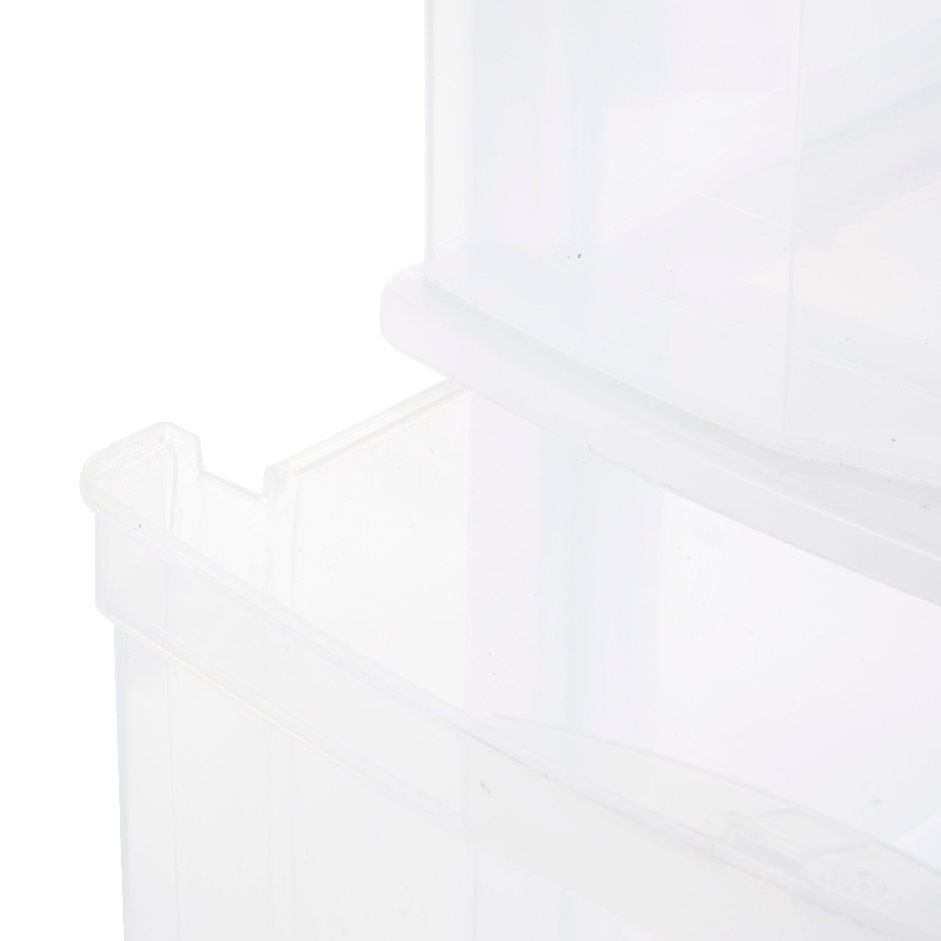 Gracious Living Resin Clear 4 Drawer Storage Chest System with Casters, White - VMInnovations