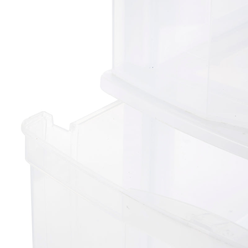 Gracious Living Resin Clear 4 Drawer Storage Chest System with Casters, White