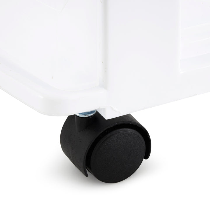 Gracious Living Resin Clear 4 Drawer Storage Chest System with Casters, White - VMInnovations